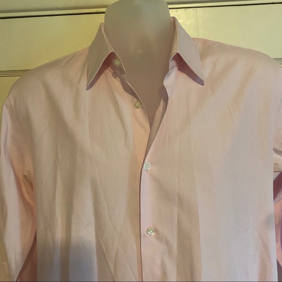 BOSS Hugo Boss Light Pink Dress Shirt 16 1/2 34/35 - Picture 5 of 12